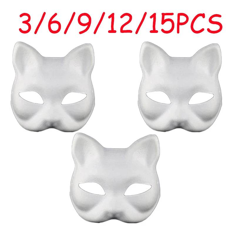 Premium Cat Mask Blank White For Adult Cosplay Party - ToylandEU