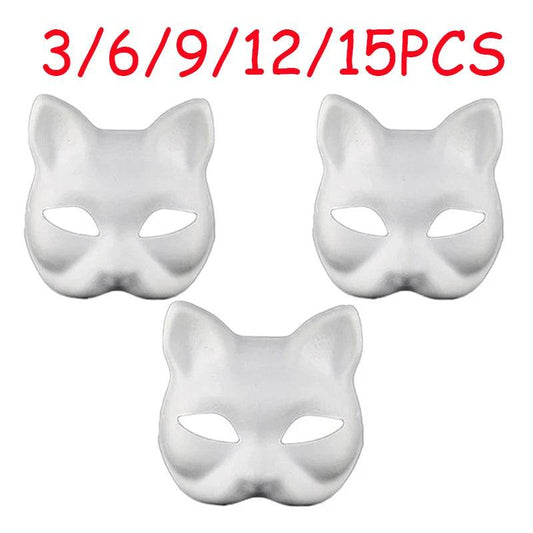 Premium Cat Mask Blank White For Adult Cosplay Party - ToylandEU
