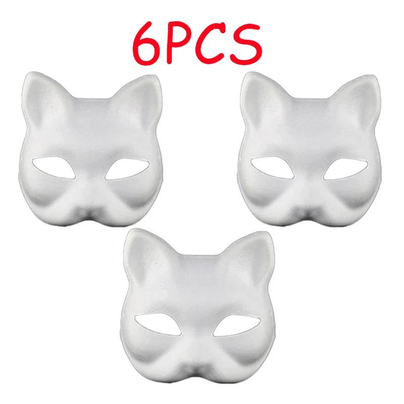 Premium Cat Mask Blank White For Adult Cosplay Party - ToylandEU