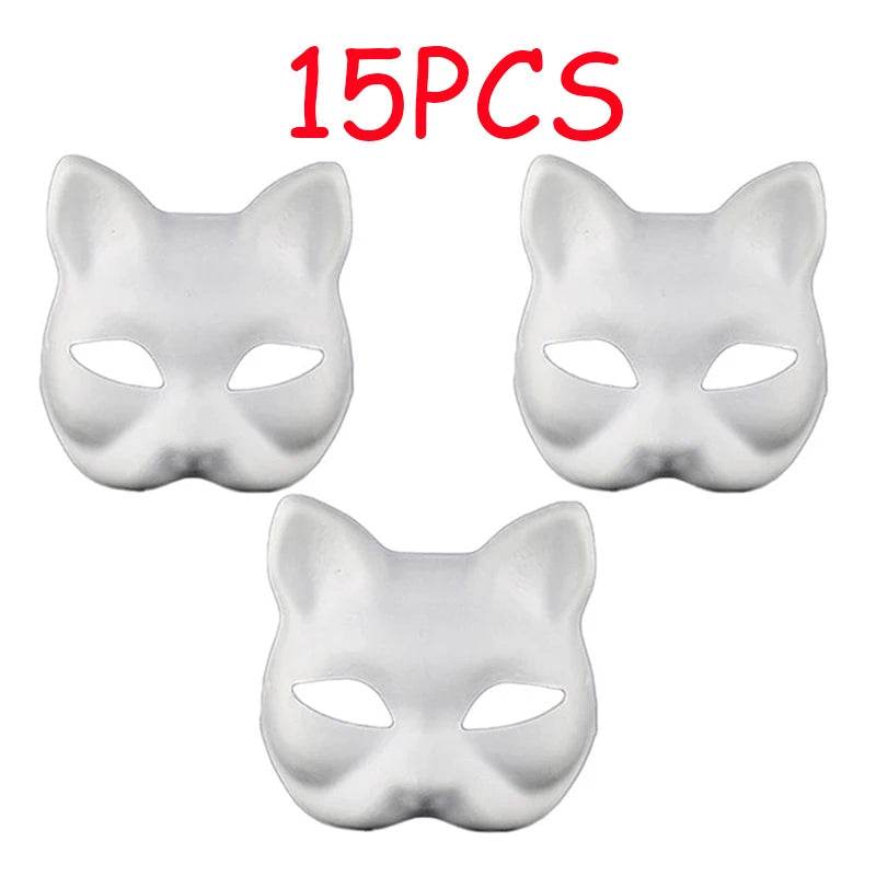 Premium Cat Mask Blank White For Adult Cosplay Party - ToylandEU