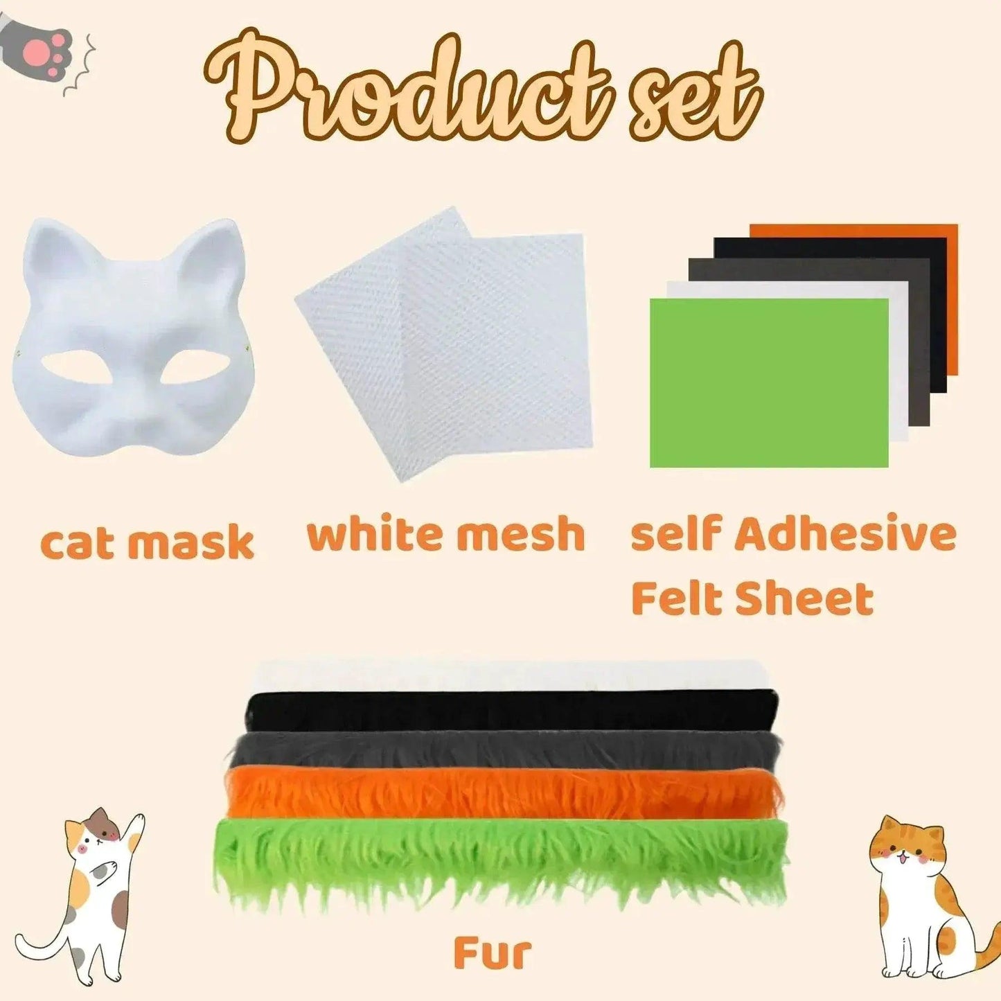  Premium Cat Masks Half Face Mask Kit 5 Sets Toyland EU -  ToylandEU™