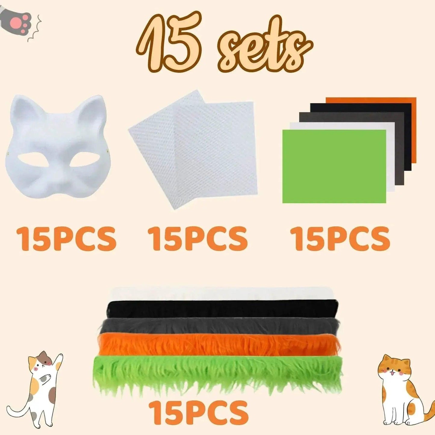  Premium Cat Masks Half Face Mask Kit 5 Sets Toyland EU -  ToylandEU™