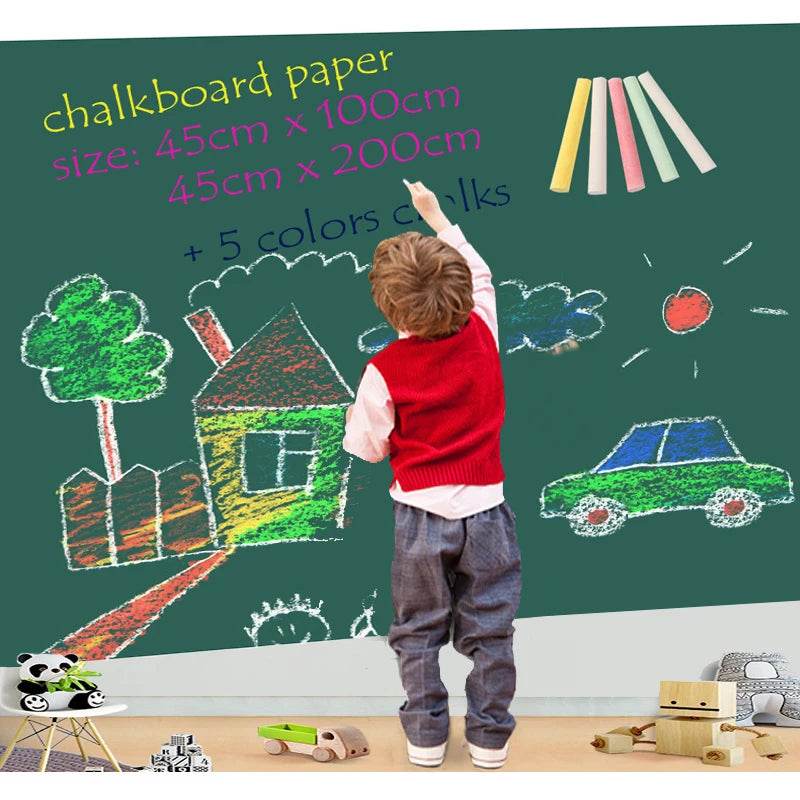 Premium Chalkboard Wall Sticker Erasable PVC For Kids Rooms - ToylandEU