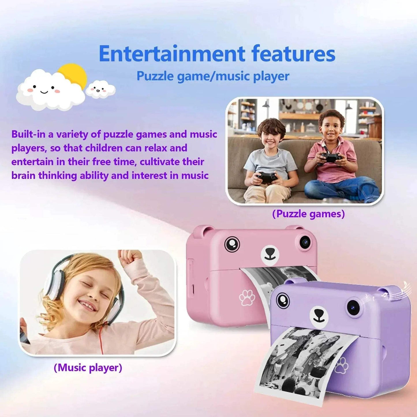 Premium Children's Instant Print Camera with 32G Memory Card and Accessories for Kids Gift - ToylandEU