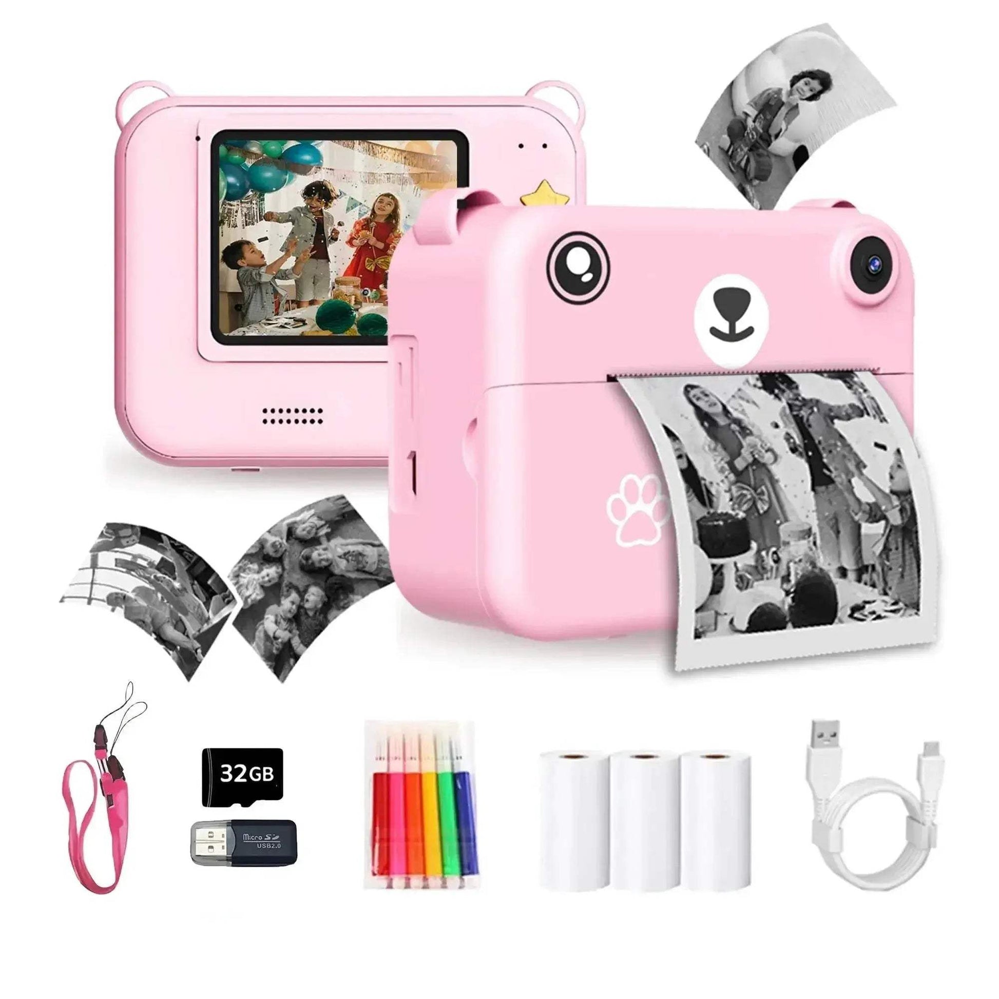 Premium Children's Instant Print Camera with 32G Memory Card and Accessories for Kids Gift - ToylandEU