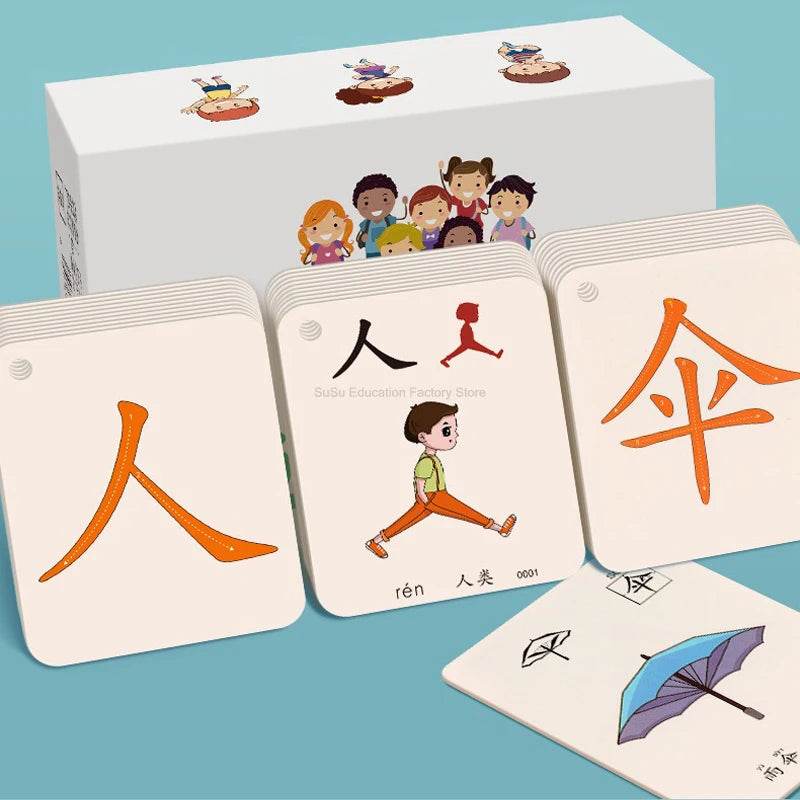 Premium Chinese Pinyin Hanzi Cards Double Literacy For Kids - ToylandEU