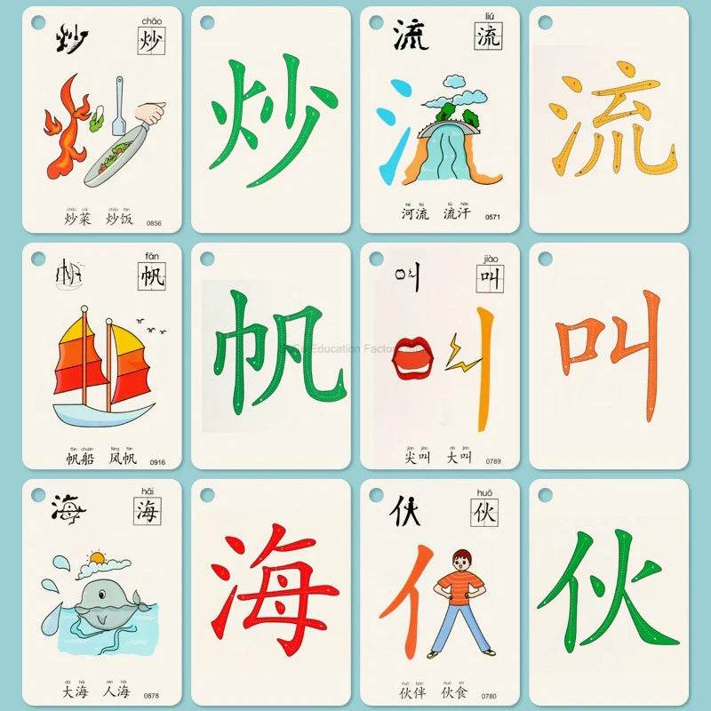 Premium Chinese Pinyin Hanzi Cards Double Literacy For Kids - ToylandEU