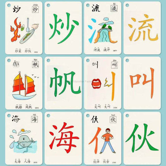 Premium Chinese Pinyin Hanzi Cards Double Literacy For Kids - ToylandEU