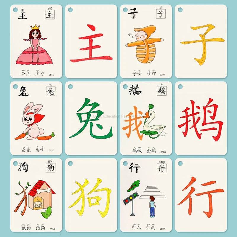 Premium Chinese Pinyin Hanzi Cards Double Literacy For Kids - ToylandEU