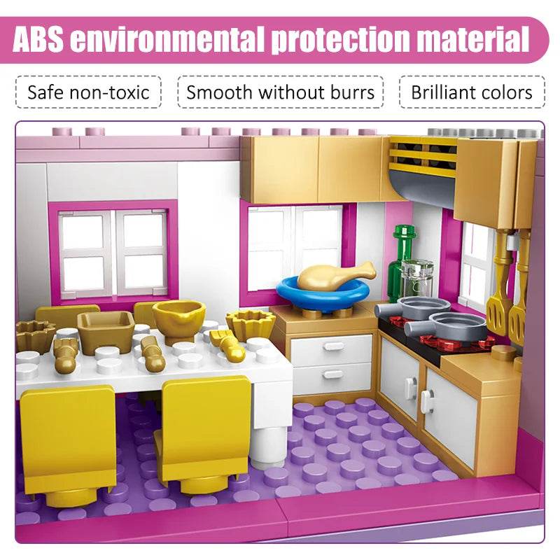 Premium City Building Blocks Set With 1018 Pieces Double Storey Villa And Garden Figures For Kids - ToylandEU