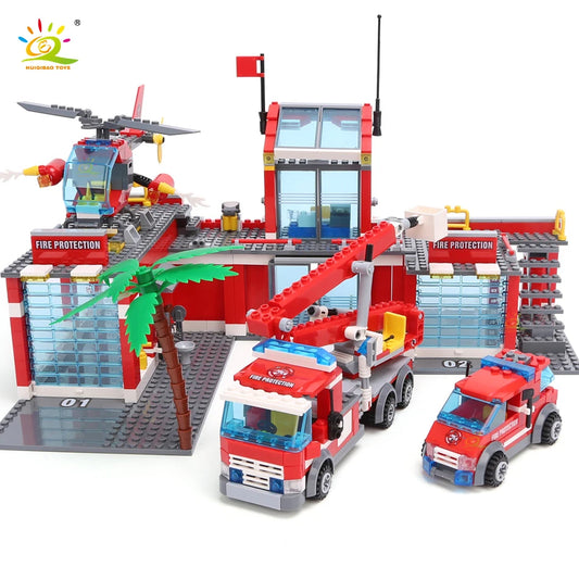 Premium City Fire Station Building Blocks Lego Compatible 774 Pieces Set For Children - ToylandEU