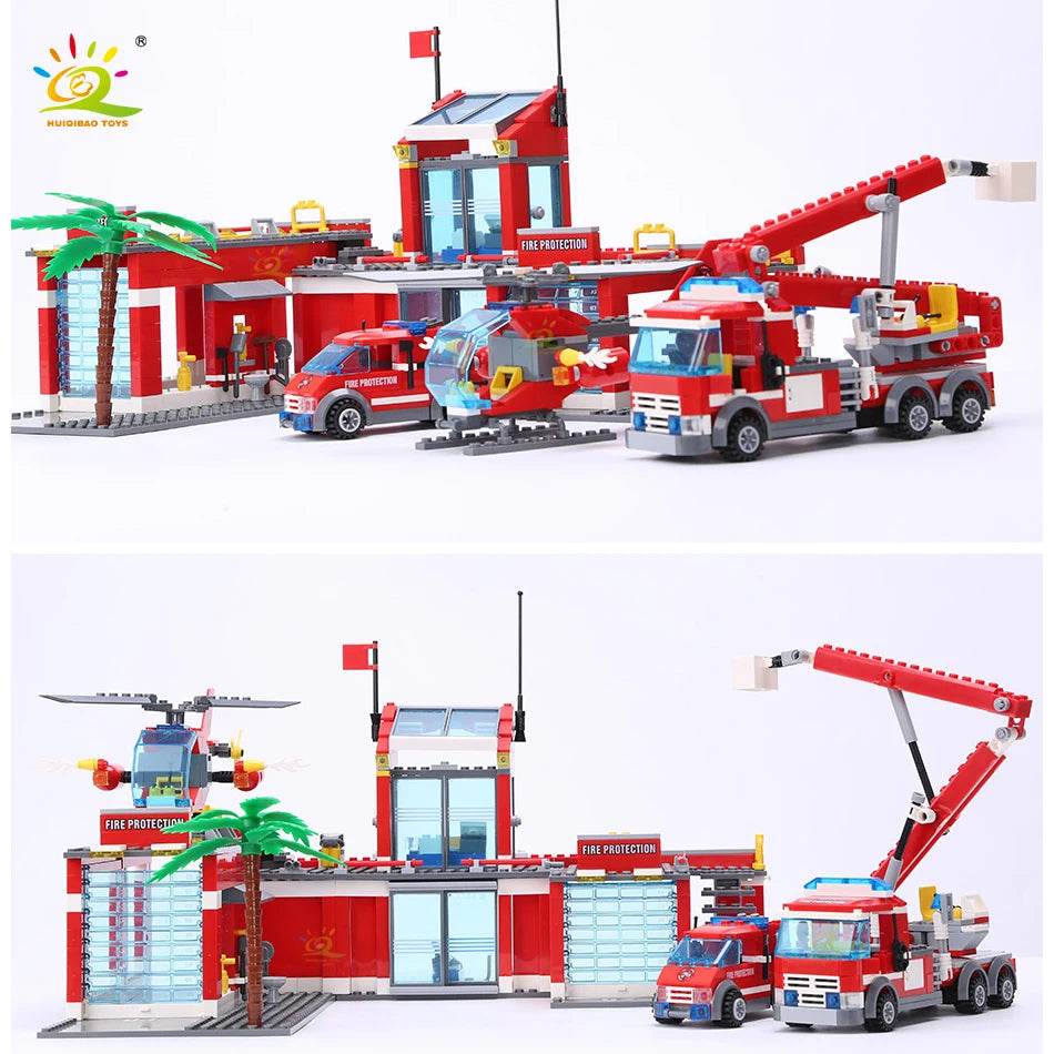Premium City Fire Station Building Blocks Lego Compatible 774 Pieces Set For Children - ToylandEU