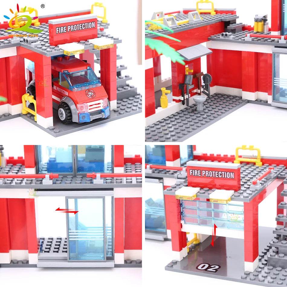 Premium City Fire Station Building Blocks Lego Compatible 774 Pieces Set For Children - ToylandEU