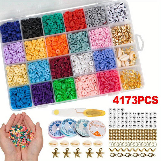Premium Clay Beads Kit Flat Spacer Beads for Jewelry - ToylandEU
