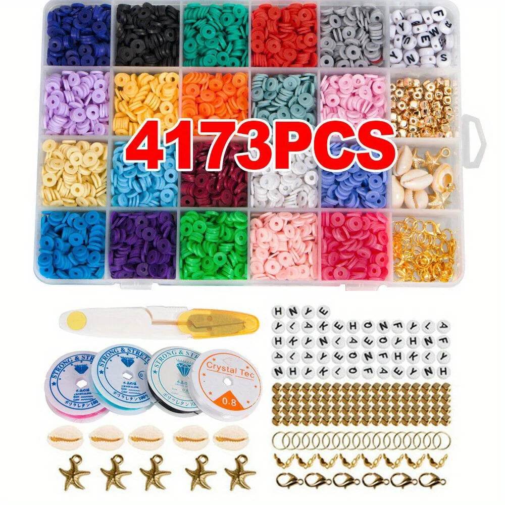 Premium Clay Beads Kit Flat Spacer Beads for Jewelry - ToylandEU