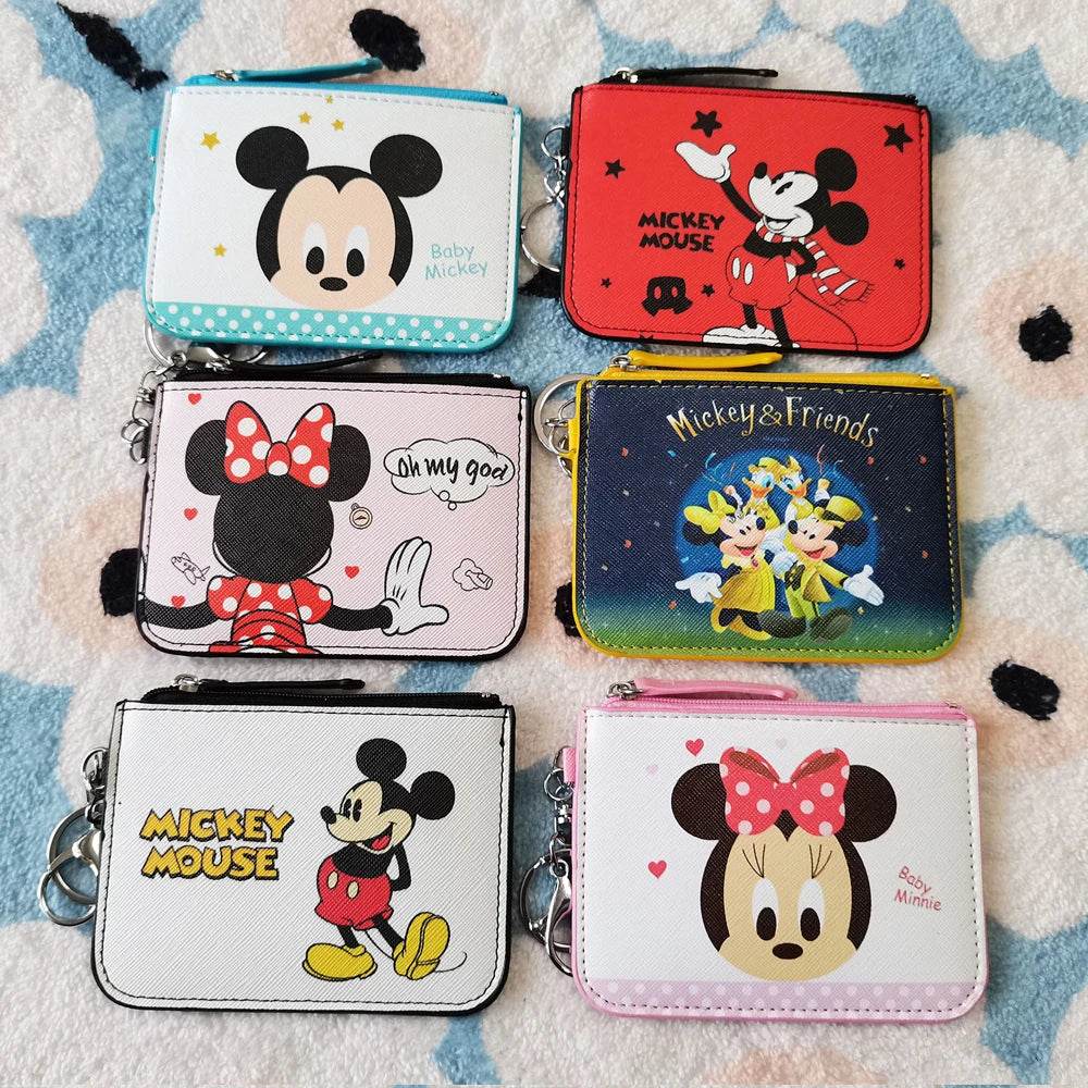 Premium Coin Purse Keychain Disney Mickey Minnie Cartoon Design PU Material For Students - ToylandEU
