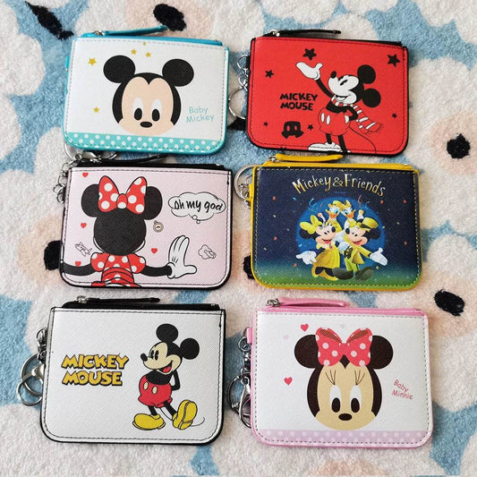Premium Coin Purse Keychain Disney Mickey Minnie Cartoon Design PU Material For Students - ToylandEU