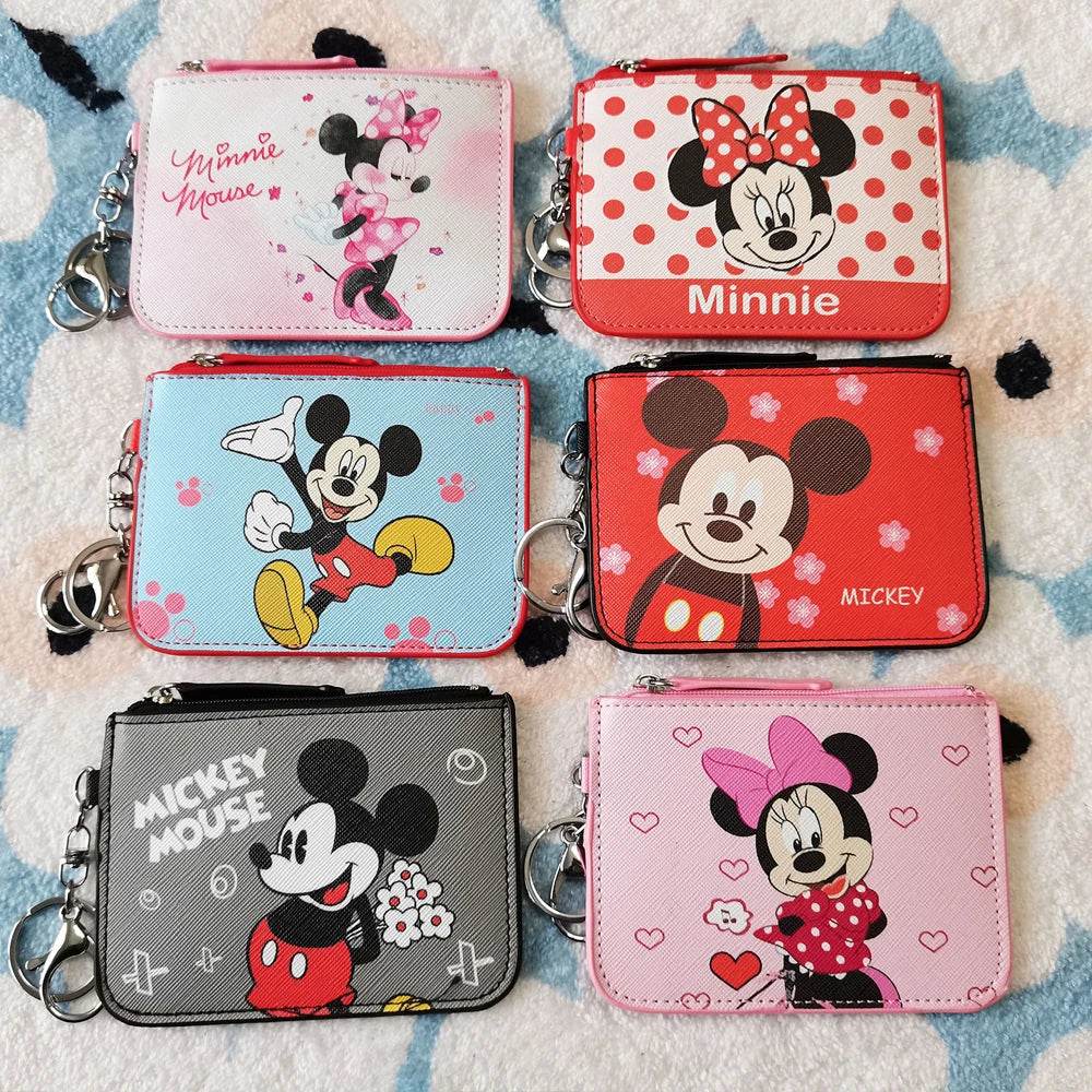 Premium Coin Purse Keychain Disney Mickey Minnie Cartoon Design PU Material For Students - ToylandEU
