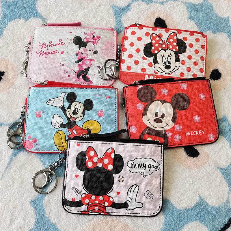 Premium Coin Purse Keychain Disney Mickey Minnie Cartoon Design PU Material For Students - ToylandEU