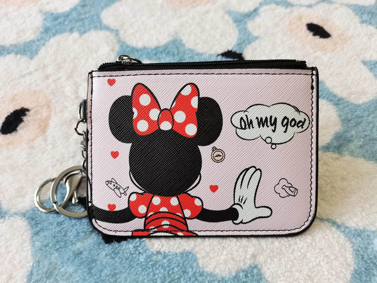 Premium Coin Purse Keychain Disney Mickey Minnie Cartoon Design PU Material For Students - ToylandEU