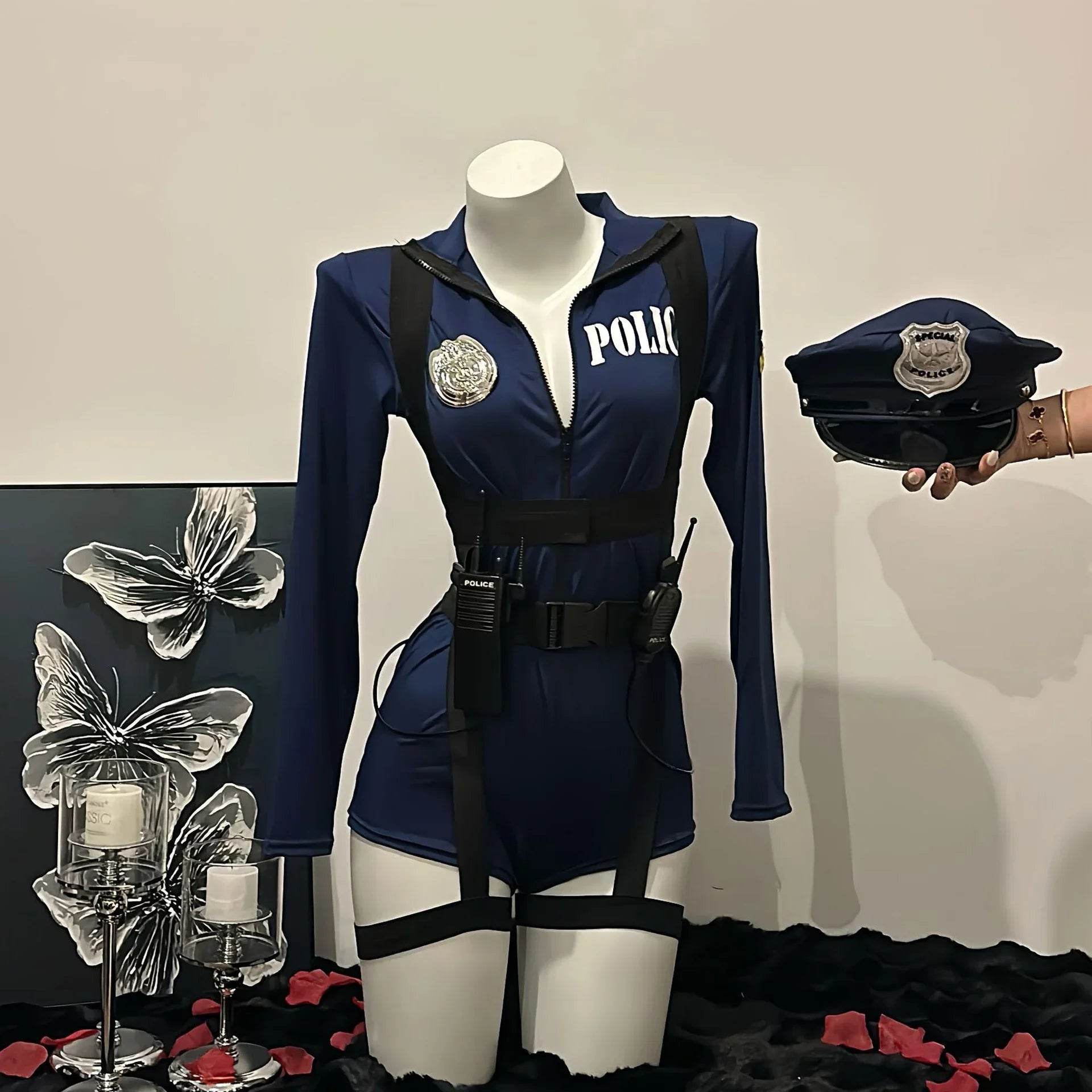 Premium Cop Cosplay Jumpsuit Lingerie For Women Nightclub - ToylandEU