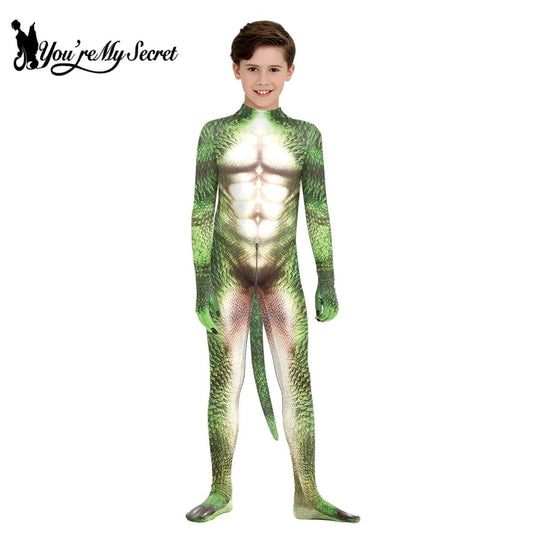Premium Cosplay Bodysuit Leopard Print With Tail For Kids - ToylandEU