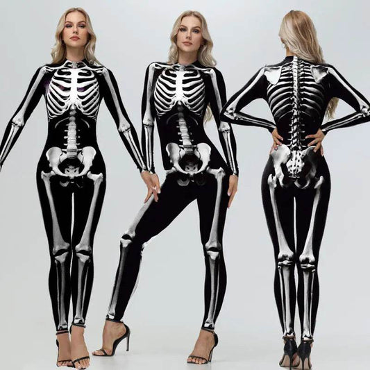 Premium Cosplay Bodysuit Skeleton Print For Women Halloween - ToylandEU