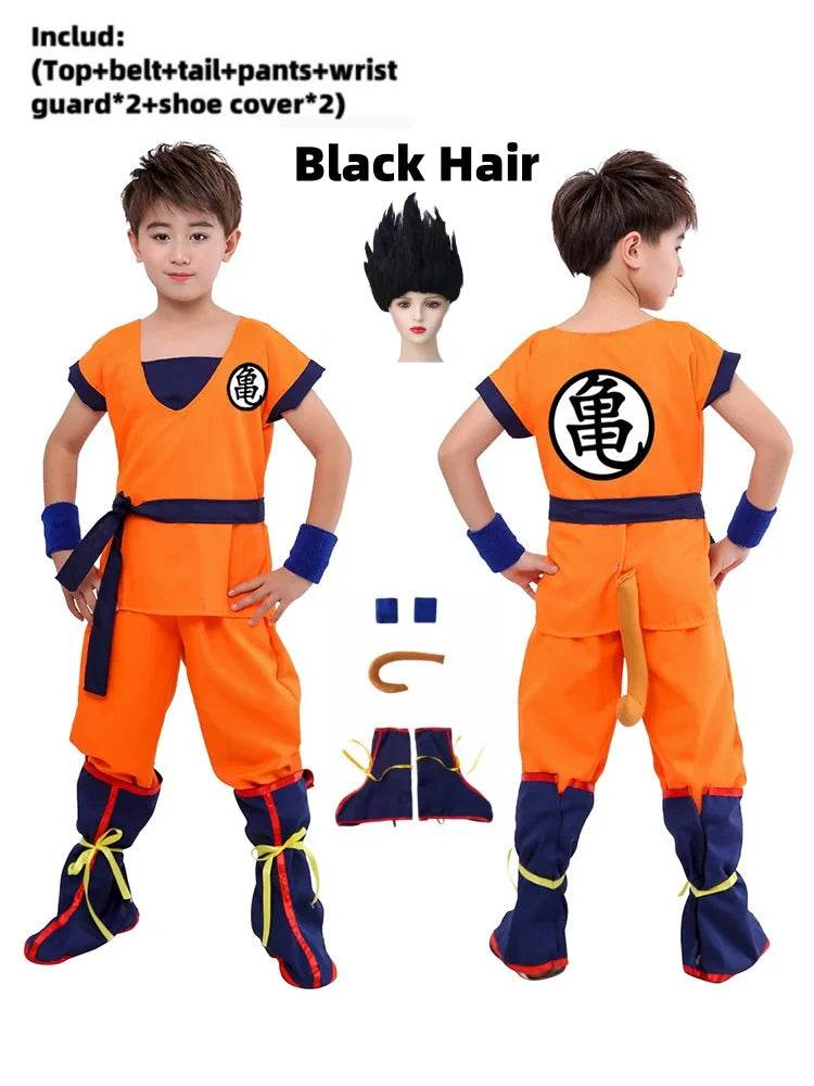 Premium Cosplay Costume Goku Bodysuit Wig For Kids - ToylandEU