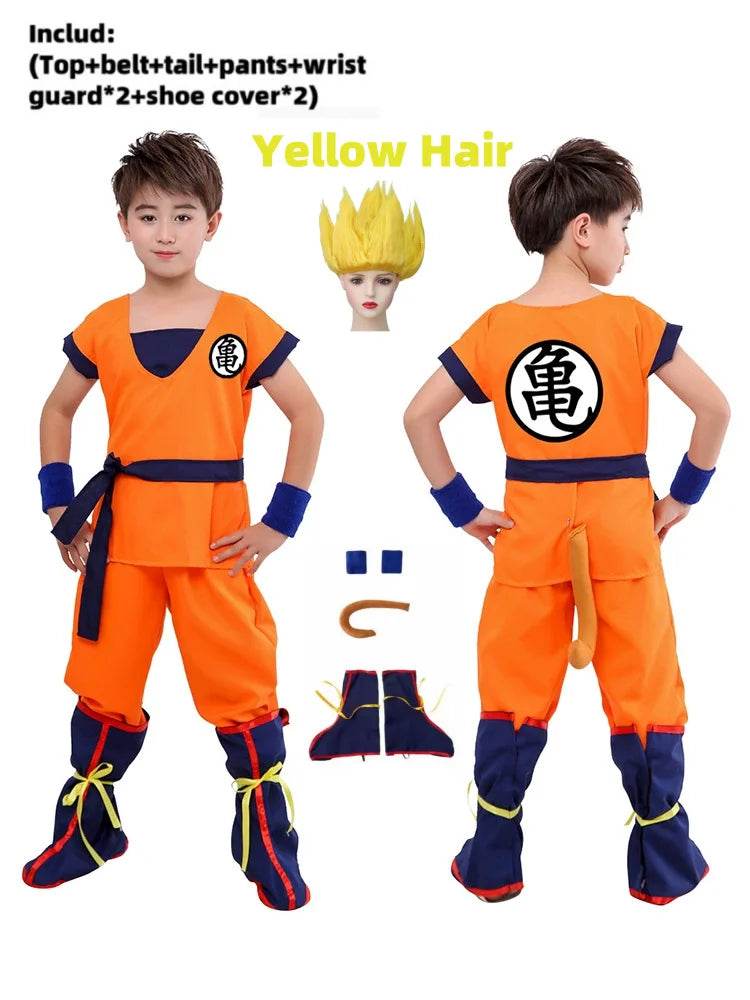 Premium Cosplay Costume Goku Bodysuit With Wig For Kids - ToylandEU