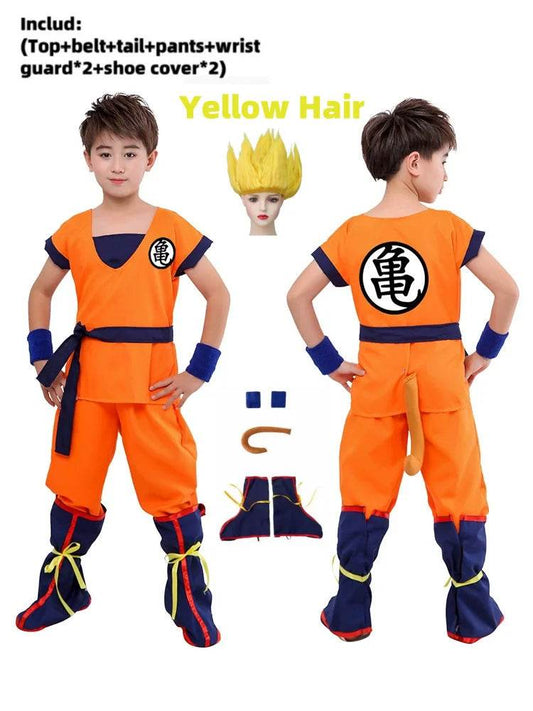 Premium Cosplay Costume Goku Bodysuit With Wig For Kids - ToylandEU