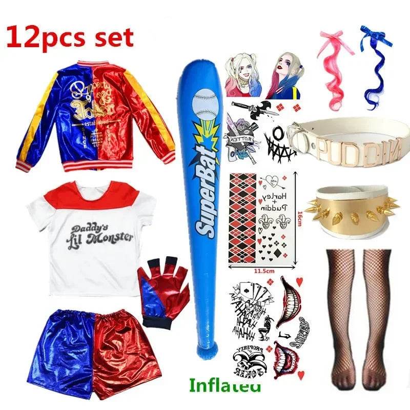 Premium Cosplay Costume Harley Quinn Jacket Set For Girls - ToylandEU