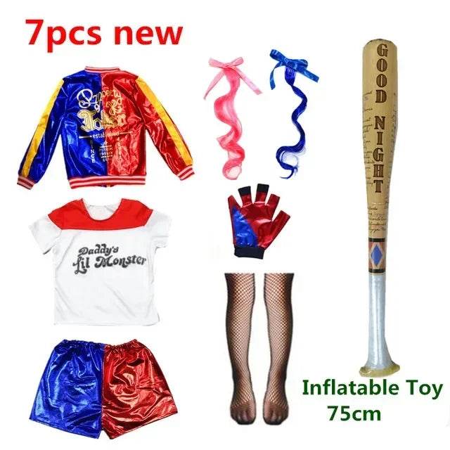 Premium Cosplay Costume Harley Quinn Jacket Set For Girls - ToylandEU