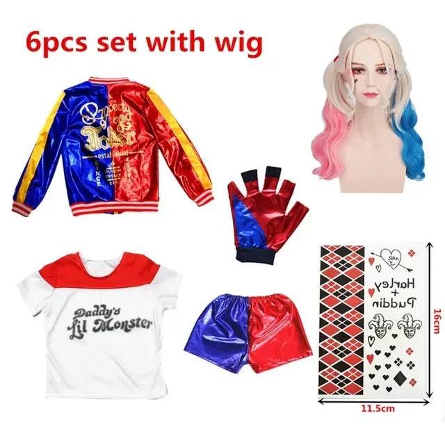 Premium Cosplay Costume Harley Quinn Jacket Set For Girls - ToylandEU