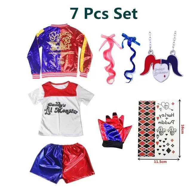 Premium Cosplay Costume Harley Quinn Jacket Set For Girls - ToylandEU