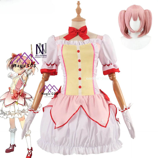 Premium Cosplay Costume Kaname Madoka Dress Wig For Women - ToylandEU