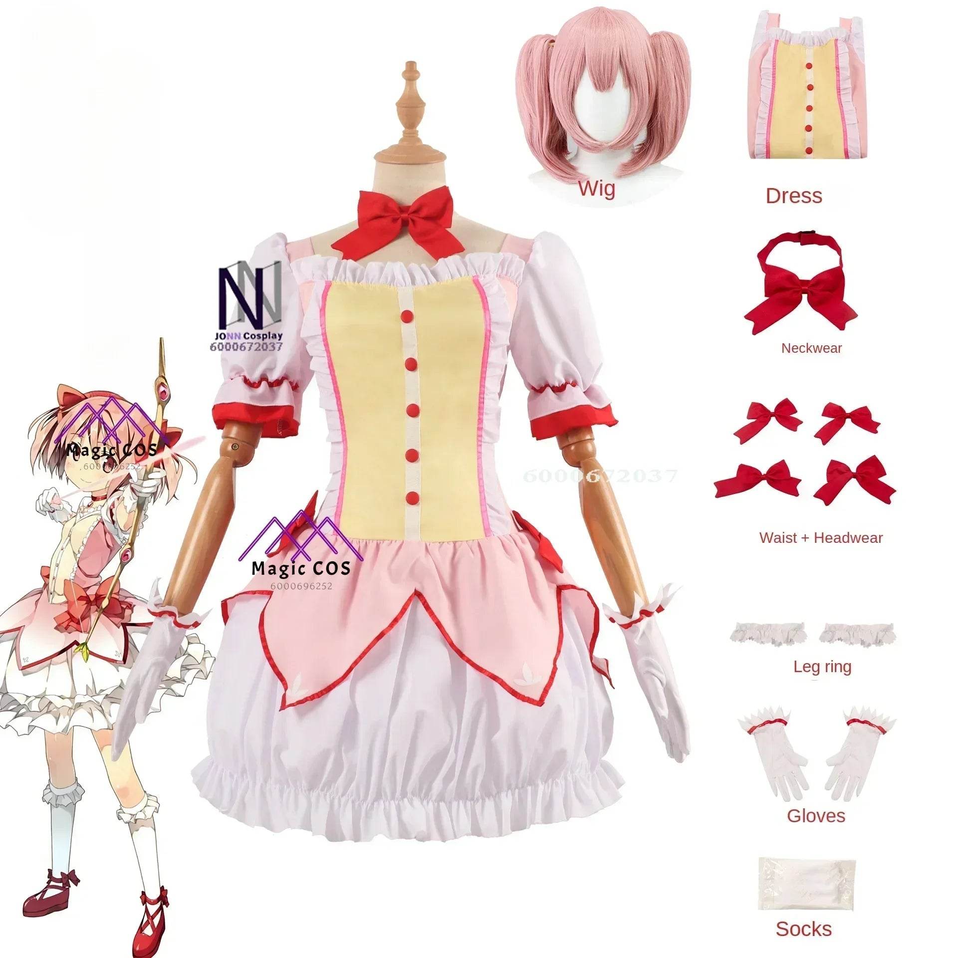 Premium Cosplay Costume Kaname Madoka Dress Wig For Women - ToylandEU