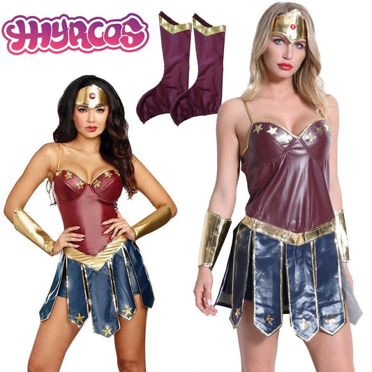 Premium Cosplay Costume Leather Skirt Diana Prince Women - ToylandEU