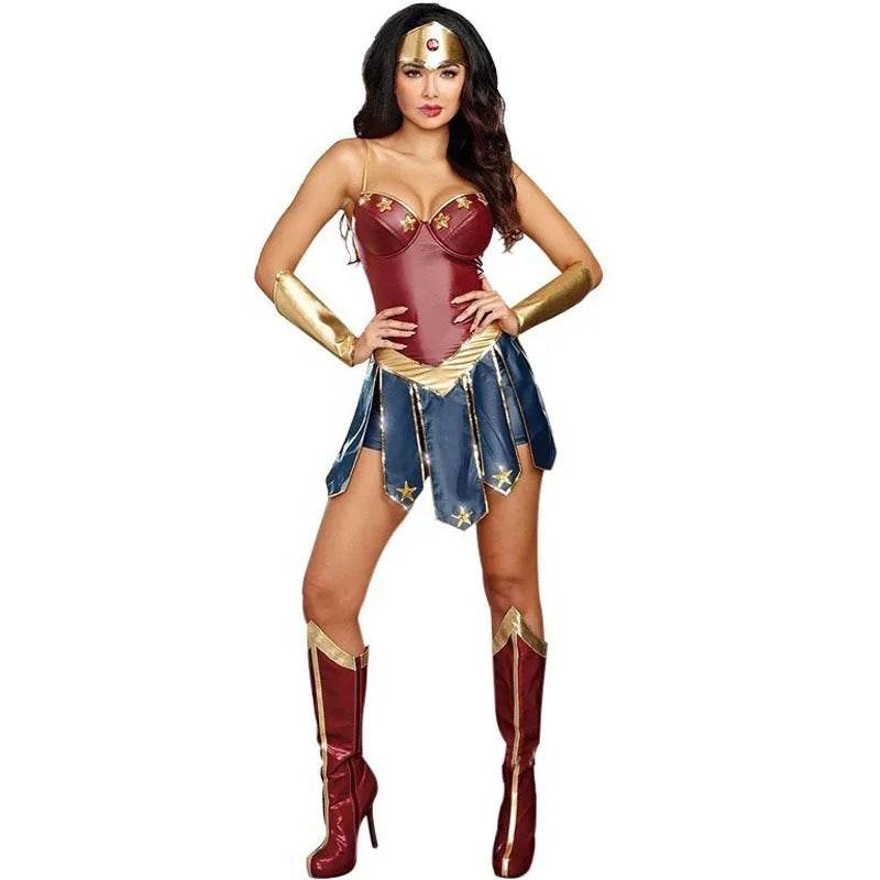 Premium Cosplay Costume Leather Skirt Diana Prince Women - ToylandEU