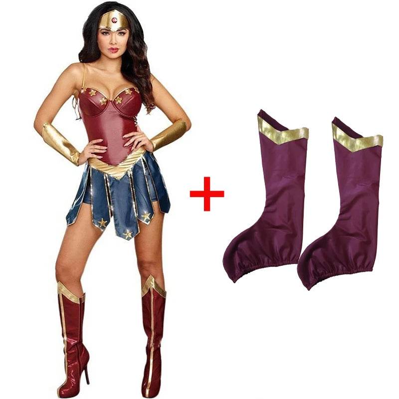 Premium Cosplay Costume Leather Skirt Diana Prince Women - ToylandEU