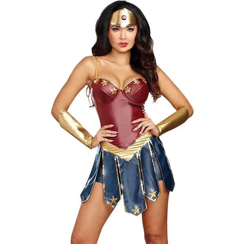 Premium Cosplay Costume Leather Skirt Diana Prince Women - ToylandEU