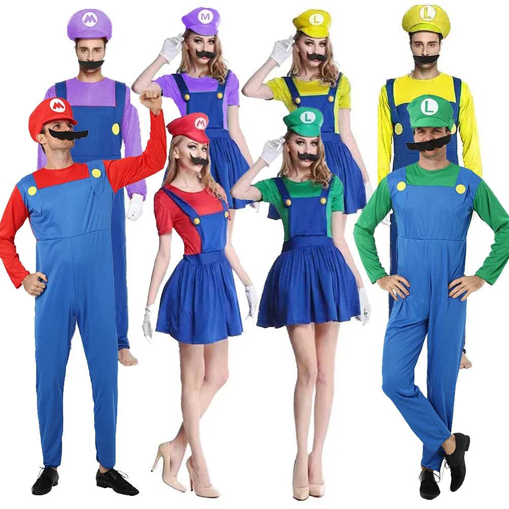 Premium Cosplay Costume Mario Luigi Uniform Unisex - ToylandEU