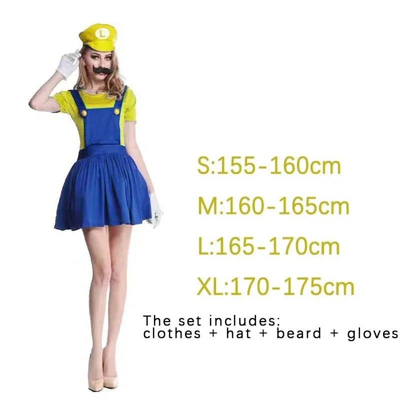 Premium Cosplay Costume Mario Luigi Uniform Unisex - ToylandEU
