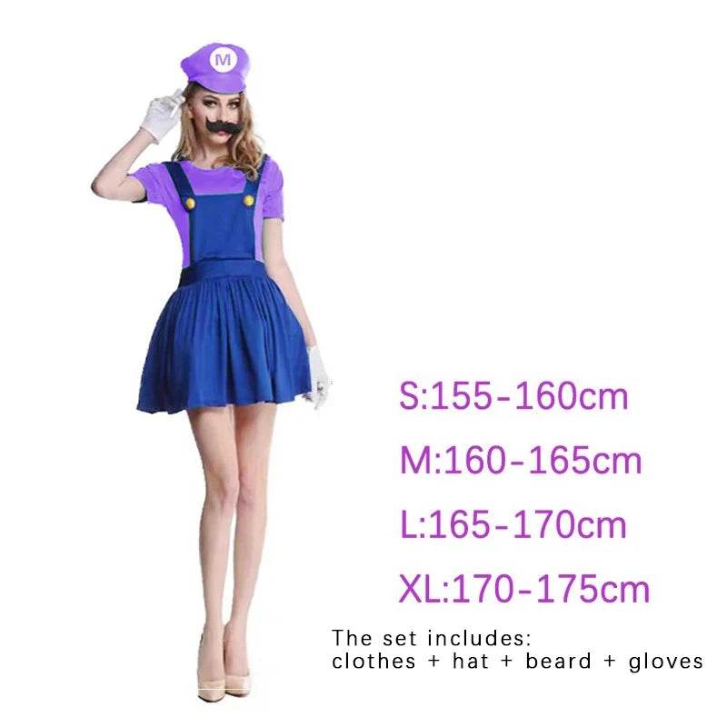 Premium Cosplay Costume Mario Luigi Uniform Unisex - ToylandEU