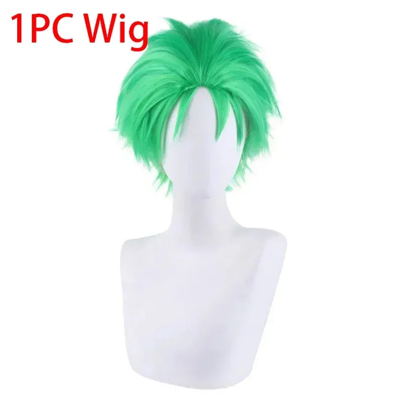 Premium Cosplay Costume Roronoa Zoro Green Jacket With Wig For Men Halloween - ToylandEU