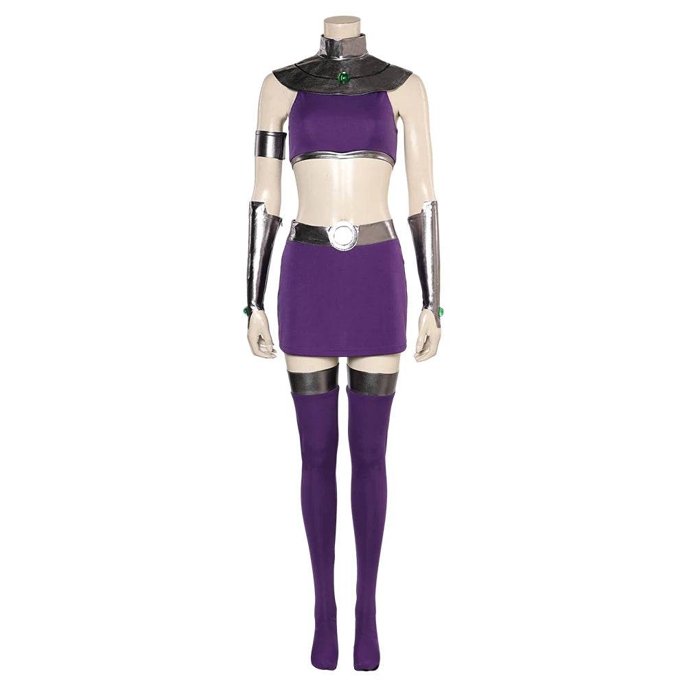 Premium Cosplay Costume Starfire Purple Dress Set For Women - ToylandEU
