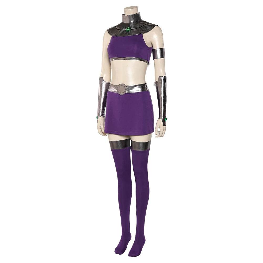 Premium Cosplay Costume Starfire Purple Dress Set For Women - ToylandEU
