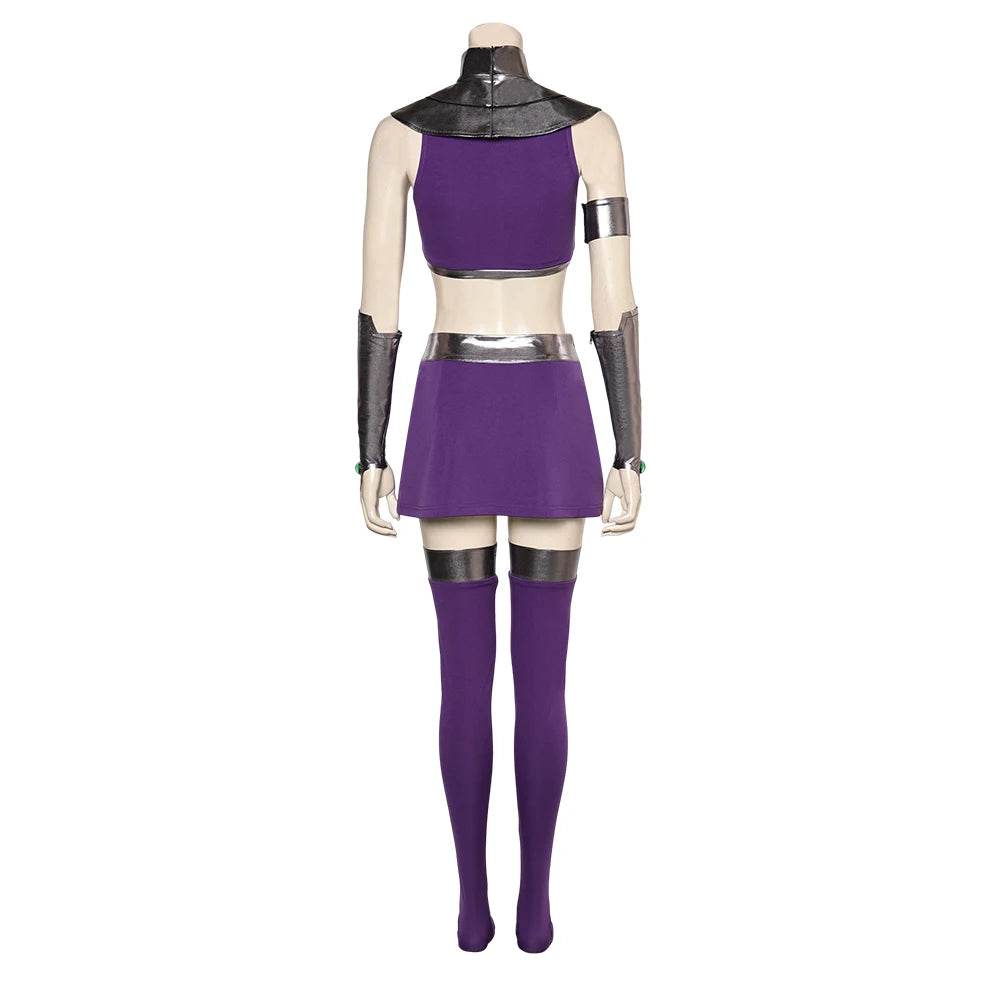 Premium Cosplay Costume Starfire Purple Dress Set For Women - ToylandEU