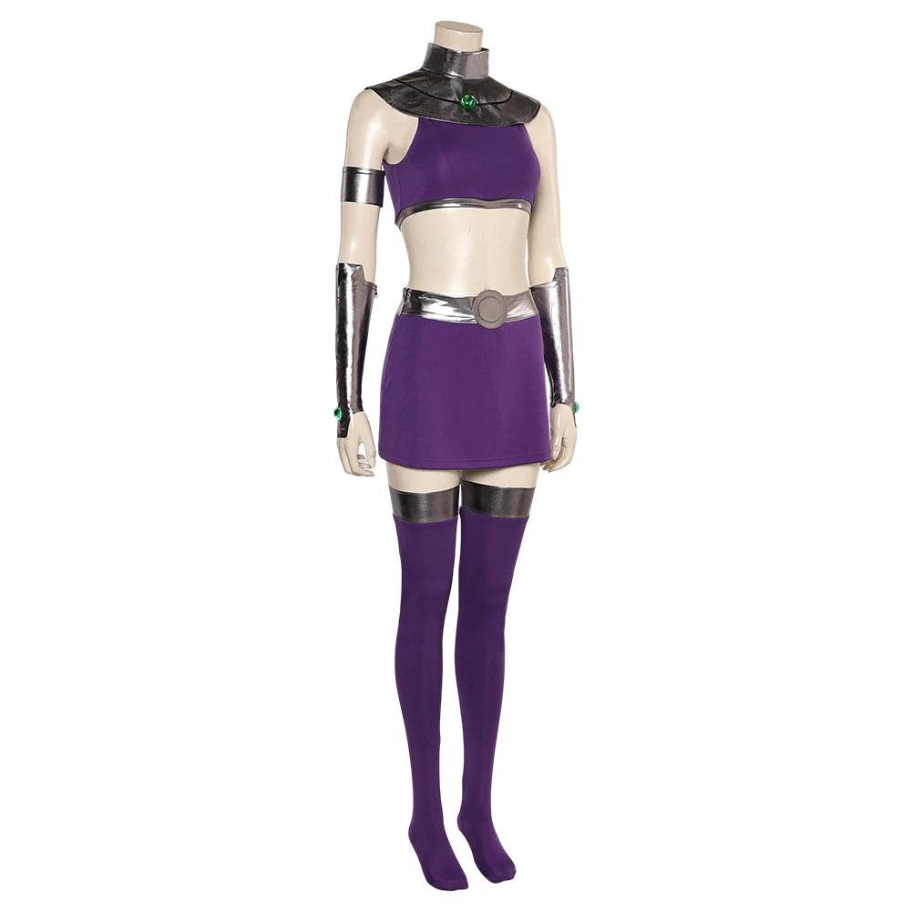 Premium Cosplay Costume Starfire Purple Dress Set For Women - ToylandEU