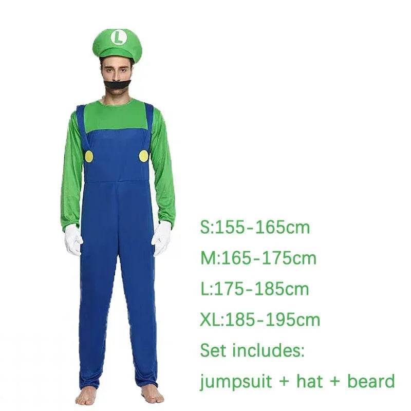 Premium Cosplay Costume Super Luigi Uniform For Adults - ToylandEU
