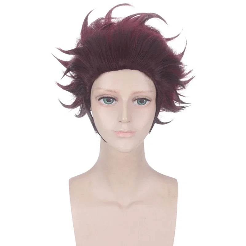 Premium Cosplay Costume Tanjirou Kamado Wig Mask For All - ToylandEU